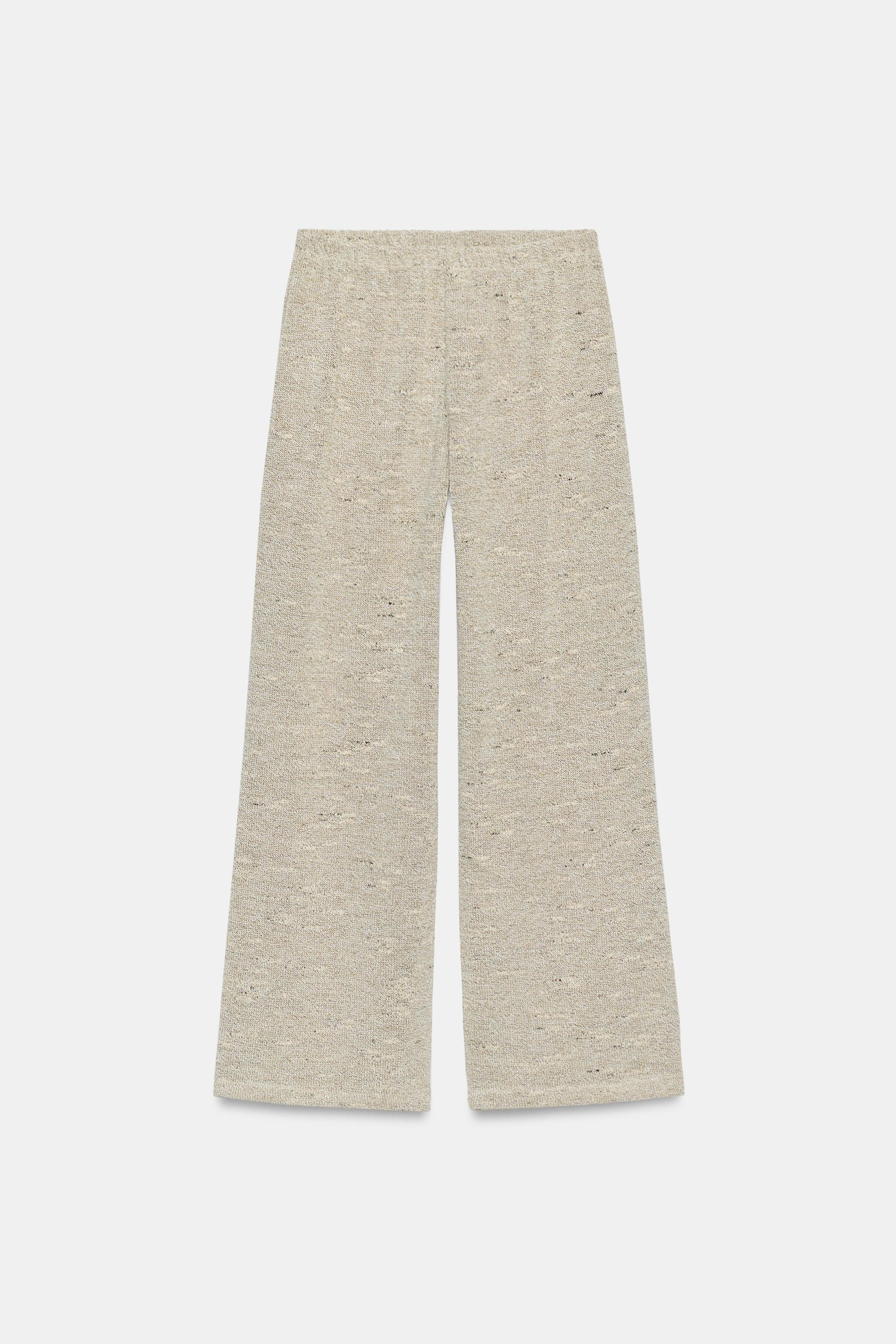 WIDE LEG TEXTURED PANTS